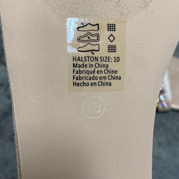 David's Bridal Halston Faux-Suede Gem Strap Flat Sandals Size 10 NEW - Picture 8 of 8